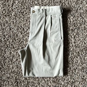 LL Bean Pleated Wrinkle-Free stone chinos